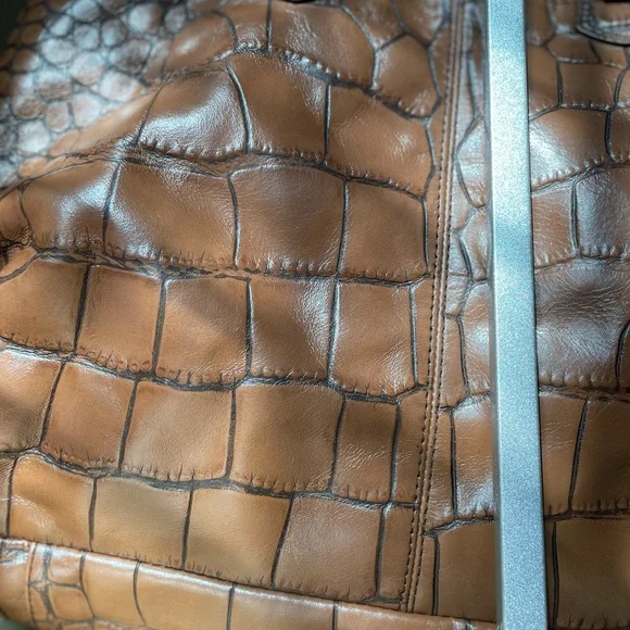 Coach Ashley Croc Embossed Leather Carry All satchel- Rehab - Picture 5 of 9